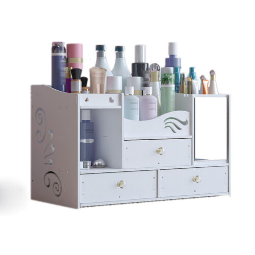 Desktop 3 Tier Makeup Case Holder Drawers Cosmetic Organizer Jewelry Storage Box - Picture 6 of 9