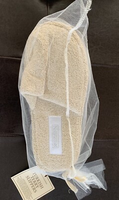 Restoration Hardware TURKISH TERRY SLIPPERS Flax Beige Unisex/Medium NWT!