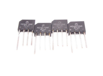 4 pcs - Motorola MDA970G6 4A 600V Single Phase Bridge Rectifiers, RS405L RS-4L