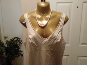 Vintage Full Slip Dress Chemise European Size M-L Triumph Intl Beige