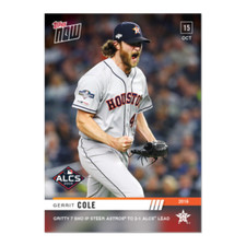 2019 TOPPS NOW # 1017 GERRIT COLE Gritty 7 IP 2-1 ALCS Lead Houston Astros 