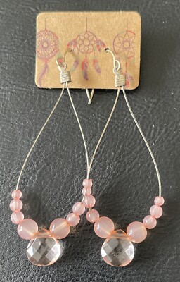 ACCESSOIRE, rosa Perlen Haken OHRRING.