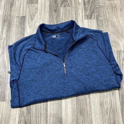 UNBRANDED Performance 1/4 Zip Up Stretch Blue Running Shirt Men's Size Medium