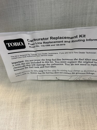 OEM Toro 120-4419 KIT Power Clear 421 621 Snowthrower Huayi Carburetor KIT !! - Picture 9 of 10