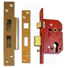 Union L2244E Euro Cylinder(Yale Style) Sashcase 67mm Polished L Brass