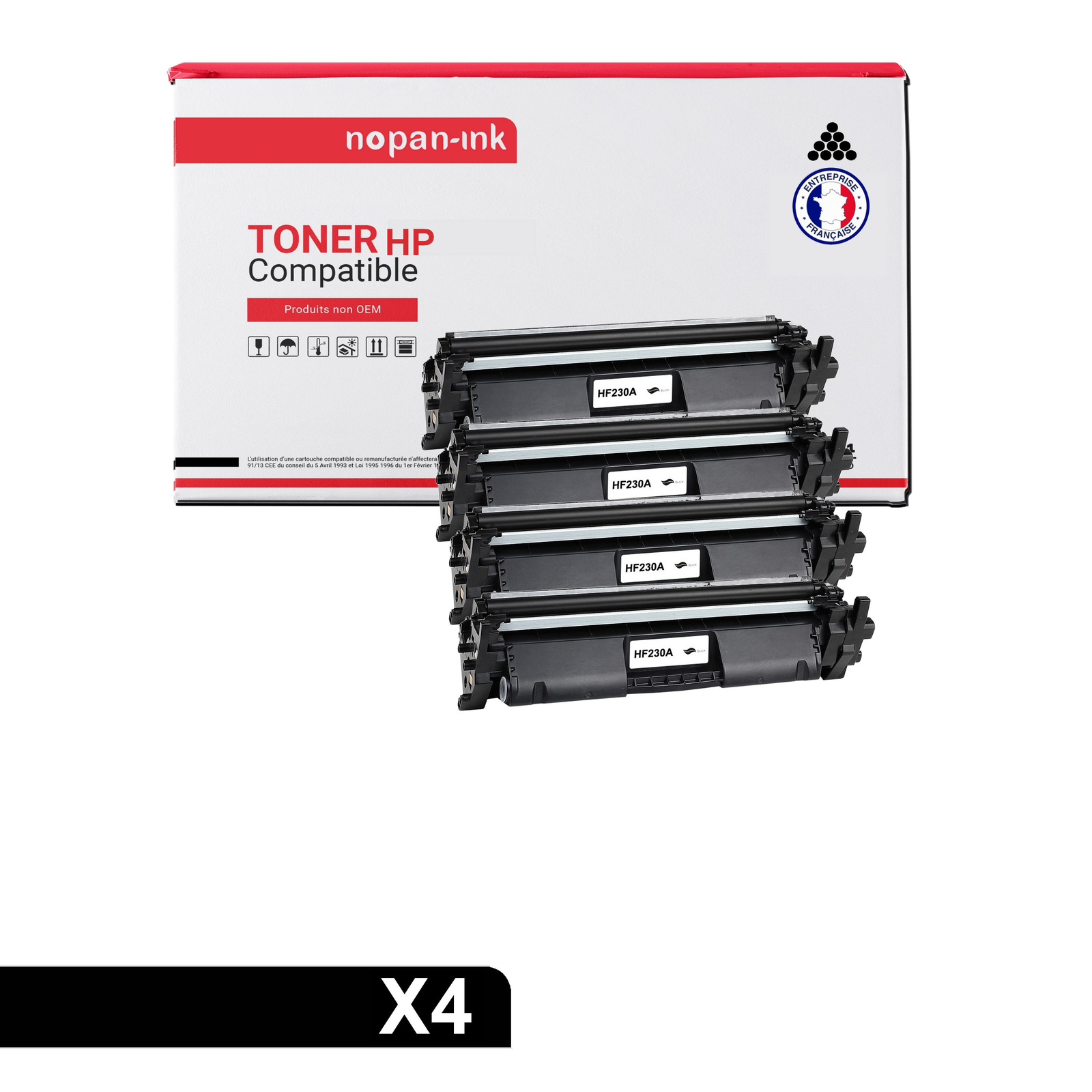 Toner CF230A noir compatible multipack x4 pour imprimante laser monochrome de bureau