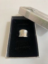 Vintage Unique Design 14mm Wide Plain Ring 925 Solid Sterling Silver Size 5.75