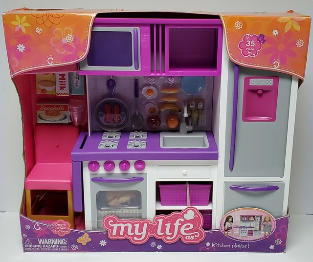 My Life Kitchen Playset 35 Piece Kitchenette Set For 18 Dolls New