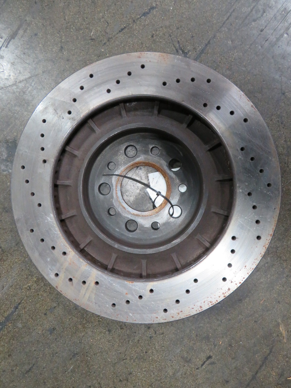 Maserati Ghibli, Cross Drilled Front Steel Brake Rotor, Used, P/N 670030935