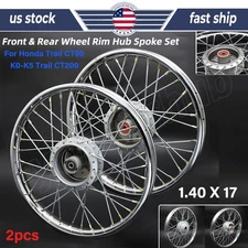 Front & Rear Wheel Rim Hub Spoke Set For Honda Trail CT90 K0-K5 Trail CT200 2PCS