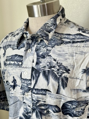 Toes on the Nose Pullover Hawaiian Shirt w/ Local Scenes Sz L - Picture 3 of 4