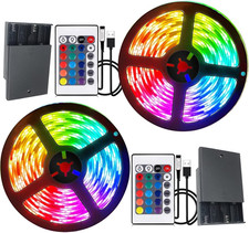 Battery Powered Led Strip Lights, 5050 6M/20FT, Flexible Color Changing RGB LED