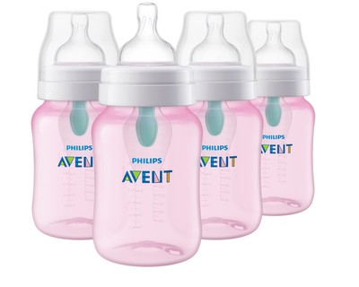 	Philips Avent Anti-Colic Bottle with AirFree Vent 9oz Flow 2 Nipples 1m+ 4pk...