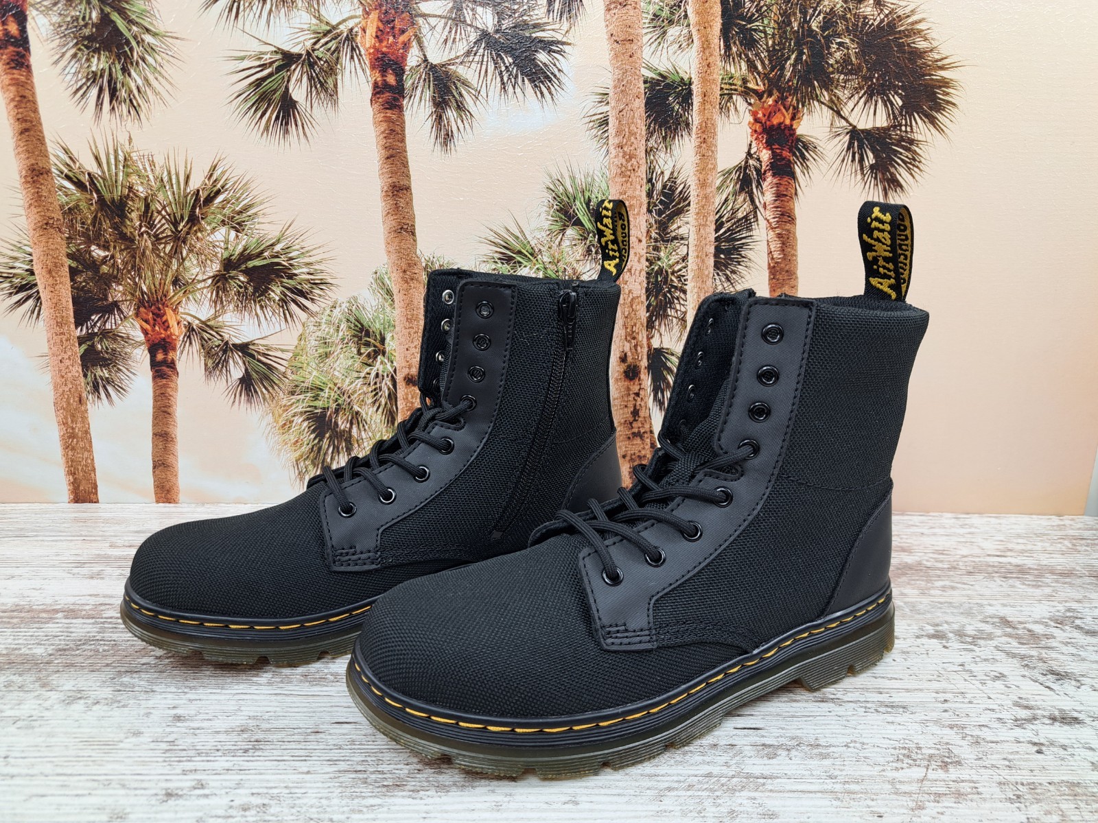 Dr. Doc Martens Combs Canvas Utility Combat Boots Black Women's Size 5 NEW thumbnail 3