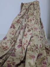 Vintage Laura Ashley Curtains W88 x L58 in Floral Cottagecore Abbotswood Gold