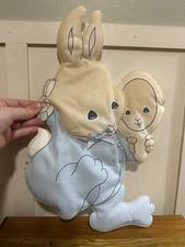 Vintage 1980 DOLLY TOY Soft Wall Hanging THE O’HARE FAMILY Pastel Bunny Rabbit