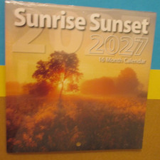 2027 WALL MONTHLY MINI 6X6" CALENDAR - SUNRISEs SUNSET Landscape 6X12 Open USA
