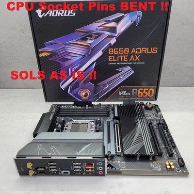 GIGABYTE B650 AORUS Elite AX AM5/LGA 1718/ AMD B650/ATX [CPU Socket Pins BENT] D