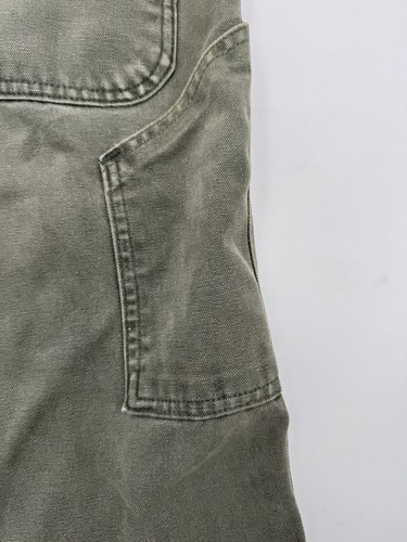 Vintage Carhartt Green Duck Canvas Carpenter Pants Workwear 38x34 WU0366 90s Usa - Picture 14 of 16