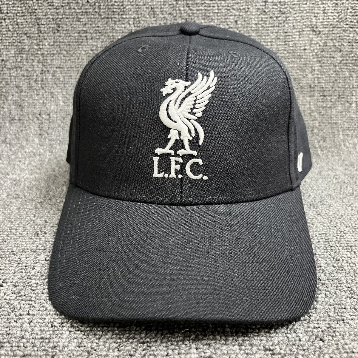 '47 Brand Liverpool FC LFC Black Clean Up Cap White Liverbird Adjustable OSFA