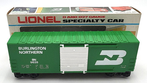 Coche de caja vintage Lionel calibre O/O27 6-9628 Burlington Northern Hi-Cube con OB | Condition: Used