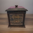 Vintage Wooden Ice Box with Punched Tin Front – Village Production
