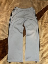SAMPLE Adidas Grey Piqu Straight Leg 3-Stripe Track Pants vintage