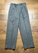 Zanella Pants Mens Gray Wool Pleated Dress Trousers Bennett Italy Fit 33X31.5