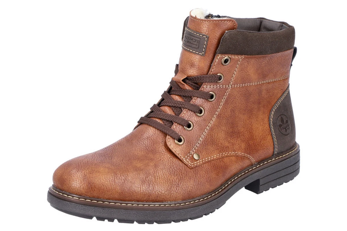 Rieker Stivali Stringati Uomo 38832 - Impermeabili RiekerTEX - Pelle Liscia - Altezza Stivale 13 Cm - Comodi E Leggeri - 2
