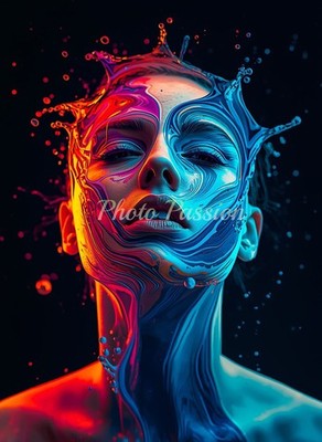 Foto A4 Frau Portrait Modern Malerei Poster (3846)
