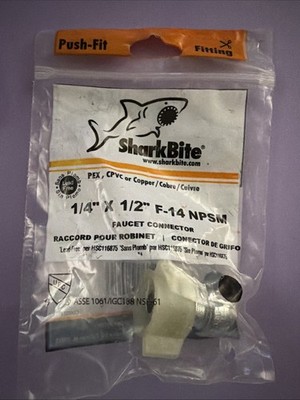 SharkBite U3525LFA Faucet Connector Valve 1/4'' x 1/2'' F-14 NPSM