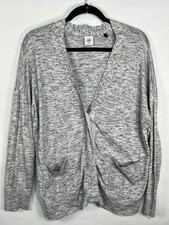 CAbi Snap Button Marble Gray Knit Cardigan Size M Slouchy Style 5286 Cotton