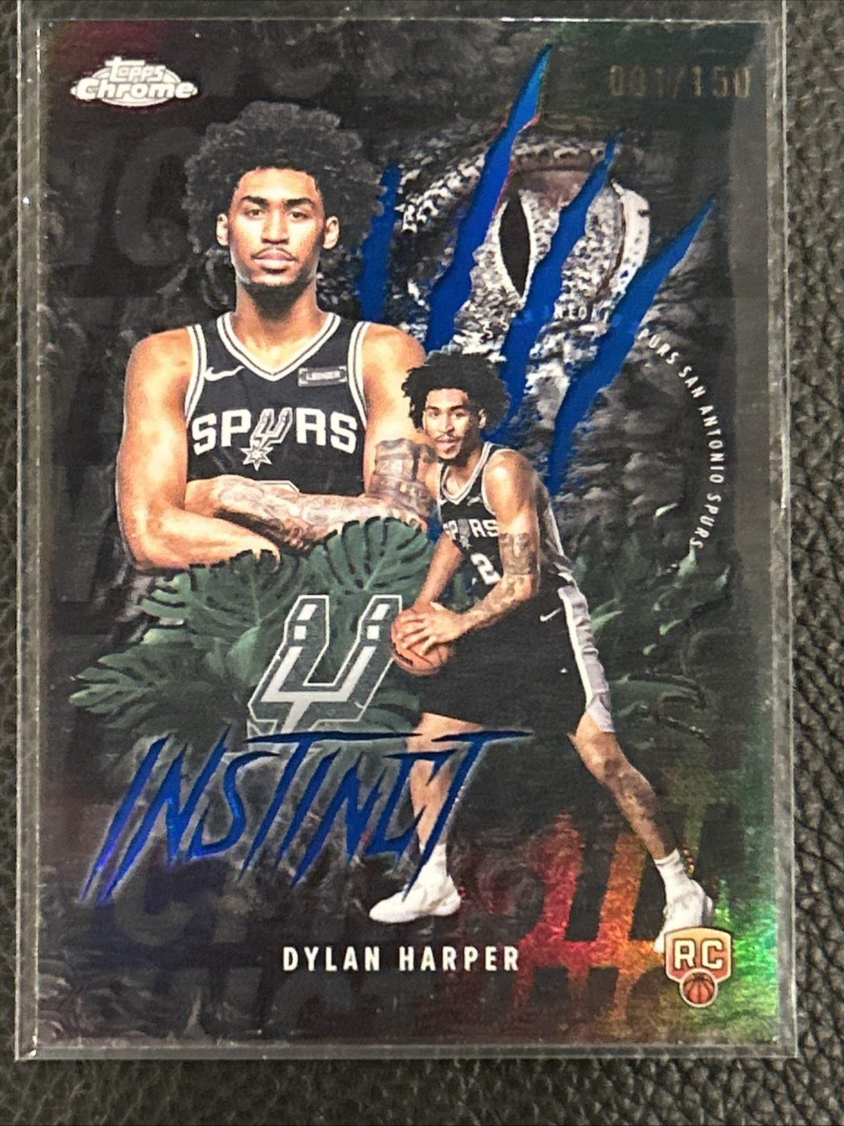 Dylan Harper🔥 2025 Topps Chrome Instinct Blue Refractor  /150 Rookie RC Spurs