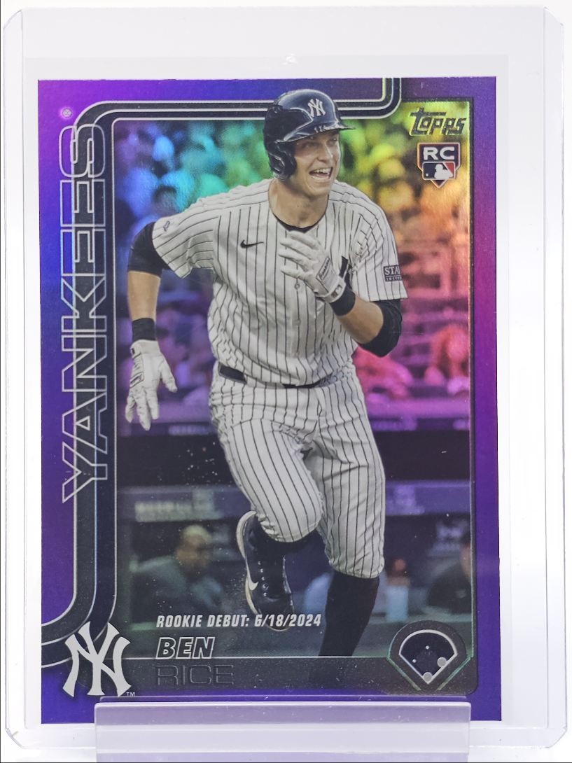 BEN RICE 2025 TOPPS UPDATE ROOKIE DEBUT PURPLE RAINBOW RC /250 Q3250