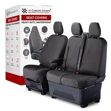 Ford Transit Van Mk9 Inc. Tipper Tailored Front Seat Covers (2019 On) Black 120