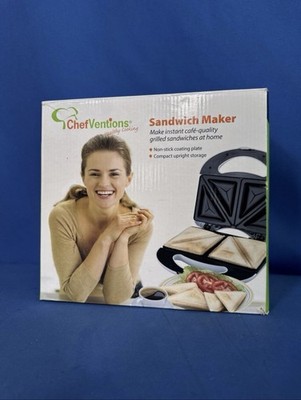 Chef Ventions Electric Sandwich Maker with Non-Stick Plates and Indicator Lights