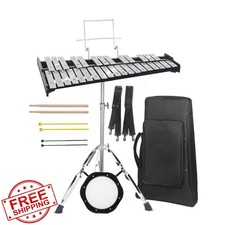 Glockenspiel Xylophone Bell Kit 32 Note Practice Pad Stand Bag