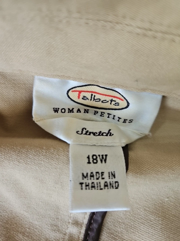 Talbots Lino Chaqueta Abotonada con Bolsillos ~ Talla 18W ~ Amarillo Foto 2 de 2