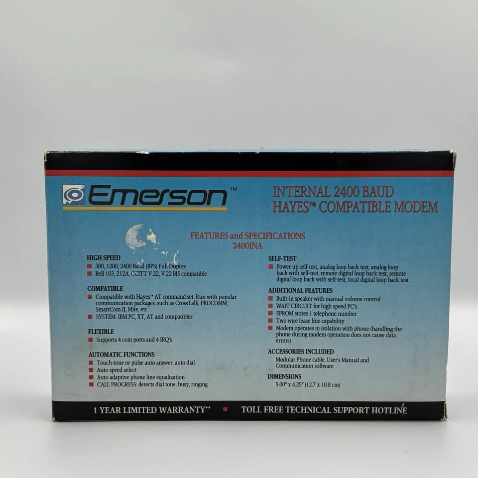 1990 VTG Emerson Internal 2400 Baud Modem 2400INA Baud Hayes Compatible - Image 4 of 4