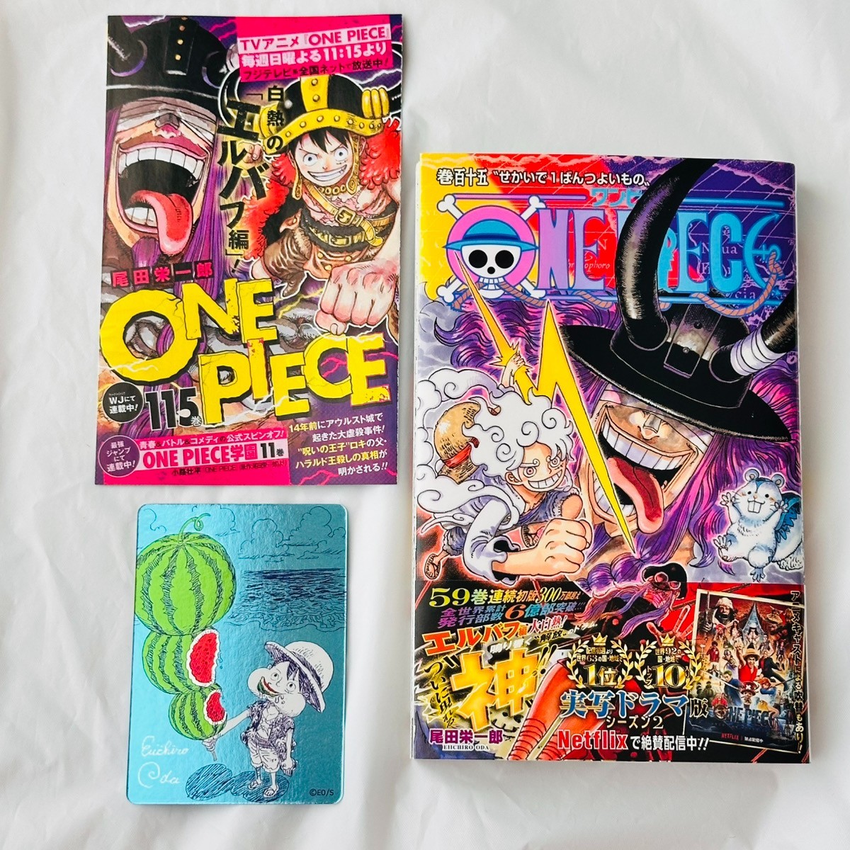 ONE PIECE 1st Print Vol. 115 w/ Watermelon LUFFY Promo OBI