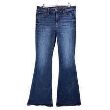 American Eagle Low Rise Flare Jeans Dark Wash Next Level Stretch Size 10 11/23