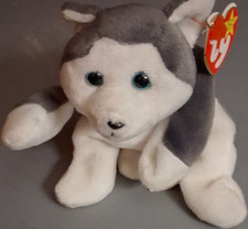 Ty Beanie Babies Nanook Husky Dog Plush Beanbag Gray White Retired 1996