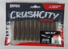 Rapala CrushCity Customs NED BLT - Green Pumpkin 3" Floating/Salt/Scent Infused