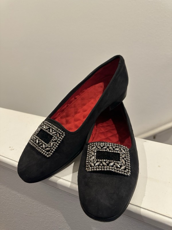 Ralph Lauren Polo Suede Opera Pumps with Victorian Cut Steel Buckle Court Shoes