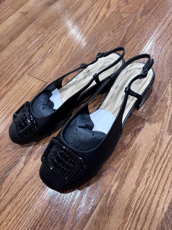 Sandalia Easy Spirit para mujer negra con tira trasera Jola Comfort Pump 10M carrera informal Foto 3 de 4