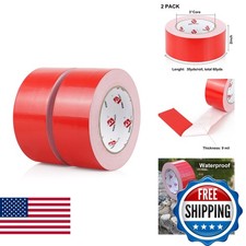 BOMEI PACK 2 Pack Red Duct Tape Heavy Duty,9 Mil Thickness,2 Inches X 30
