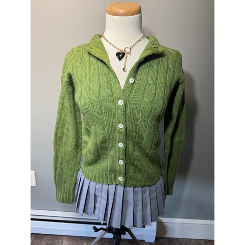 Vintage Red Label 1960s/70s The Villager 100% Virgin Wool Cable Knit Cardigan