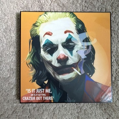 Joker wooden  Poster Print ''Is it just me, or is it getting crazier...''