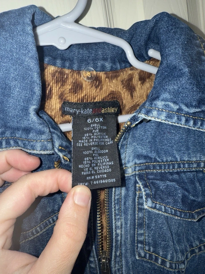 Chaqueta Jean Vintage Y2K Mary Kate & Ashley Cremallera Niña’s Talla 6 Foto 3 de 4