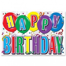 Hi-Gloss Foil Happy Birthday Sign 12" x 17.5" Birthday Party Supplies Decoration